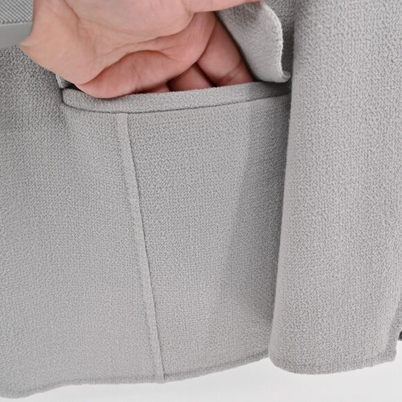 ST JOHN Jacket Womens Sz 10 Gray Wool Blazer Single Breasted Sewn By Hand Office - Picture 10 of 14